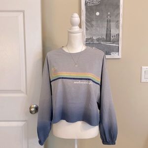 C&C California Ombre Cropped Sweatshirt Size L. NWT & Super Cute!🥰